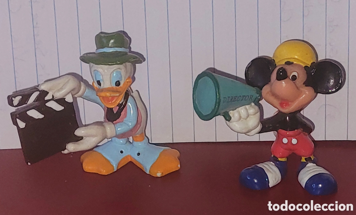 Figuras de goma y PVC: Bonito lote 2 figuras Disney pvc goma Mickey Donald directores de cine marca Applause