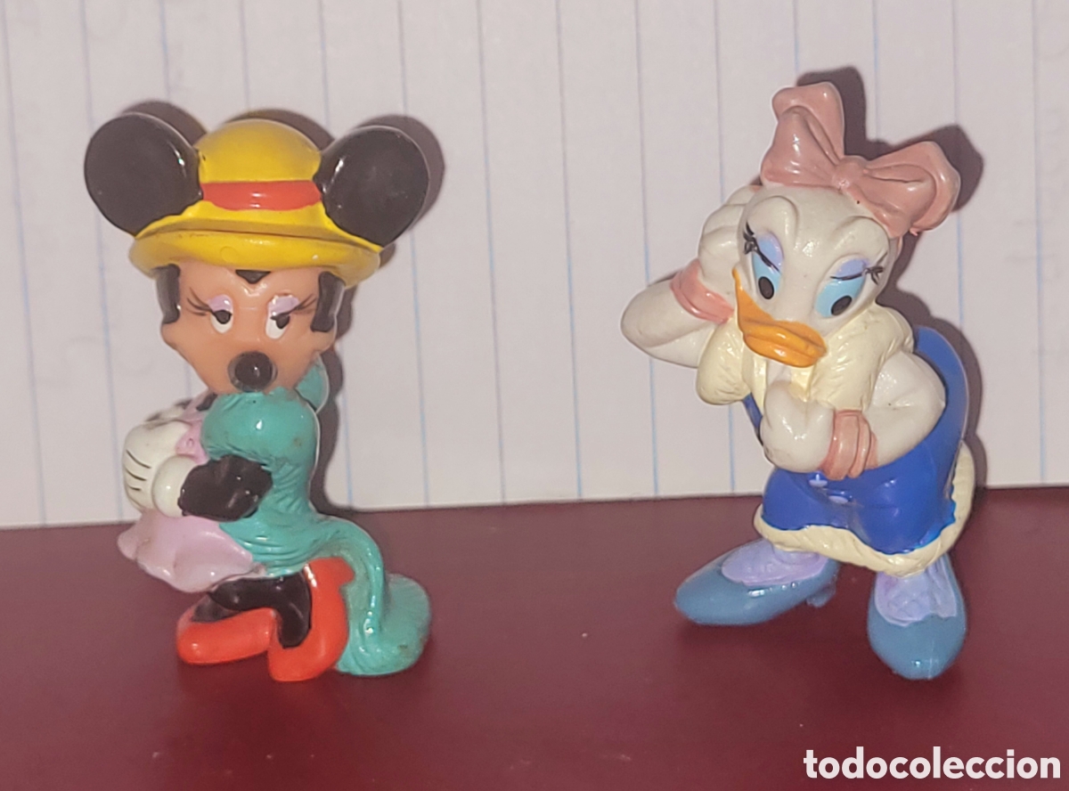 Figuras de goma y PVC: Bonito lote 2 figuras pvc goma Disney Minnie Daisy estrellas de cine marca EURO DISNEY