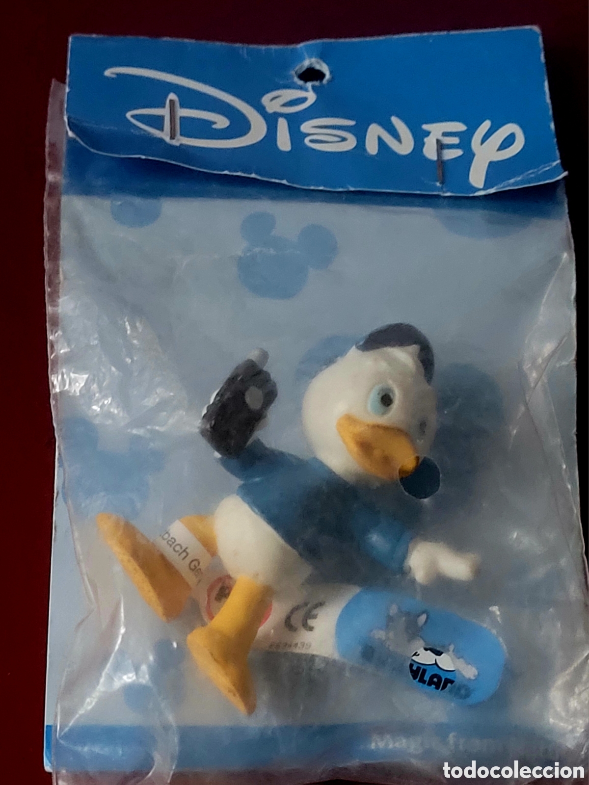 Figuras de goma y PVC: Bonita figura pvc goma de Jaimito, sobrino pato Donald, marca Bullyland + etiqueta edicion especial