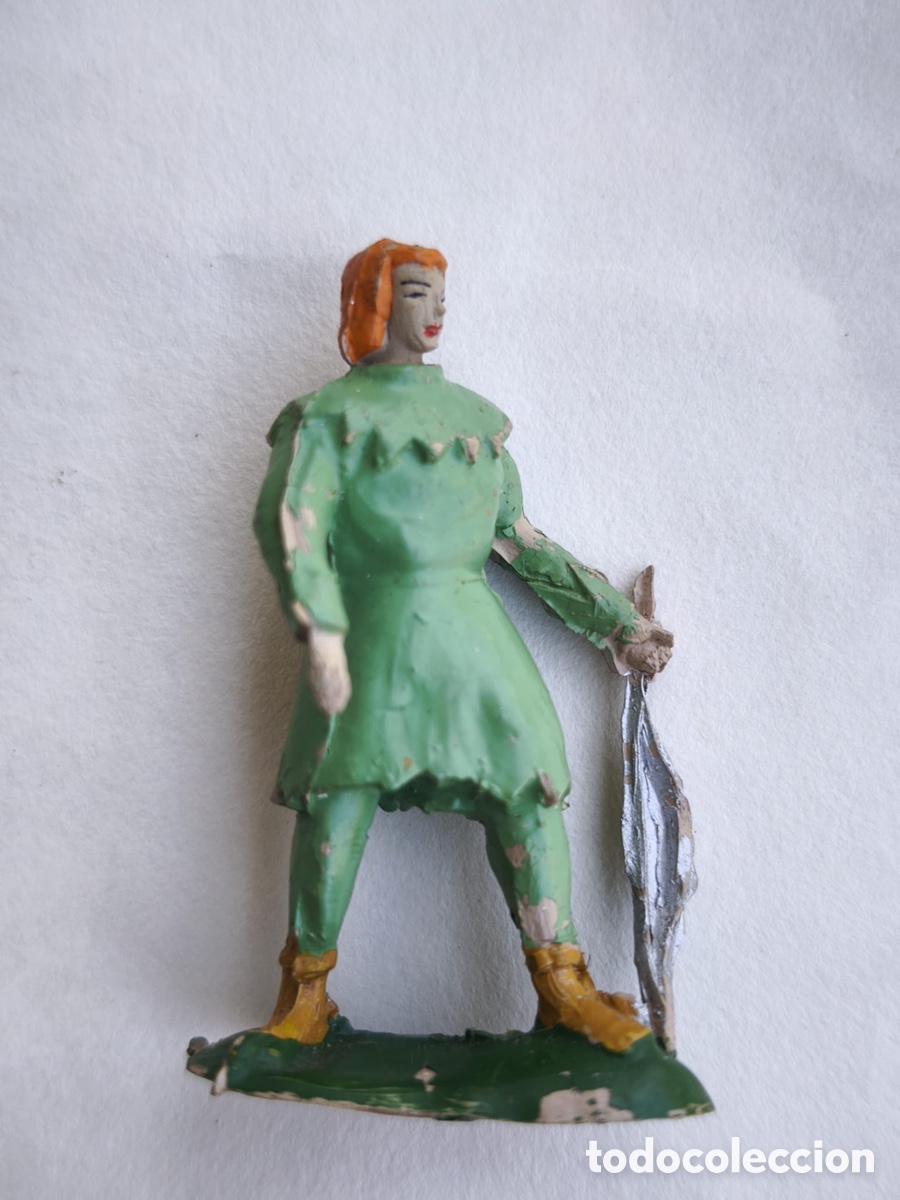 Figuras de goma y PVC: Figura Vintage de Crisp&iacute;n (Variante Vestido Verde) &ndash; El Capit&aacute;n Trueno (Estereoplast, A&ntilde;os 50/60)
