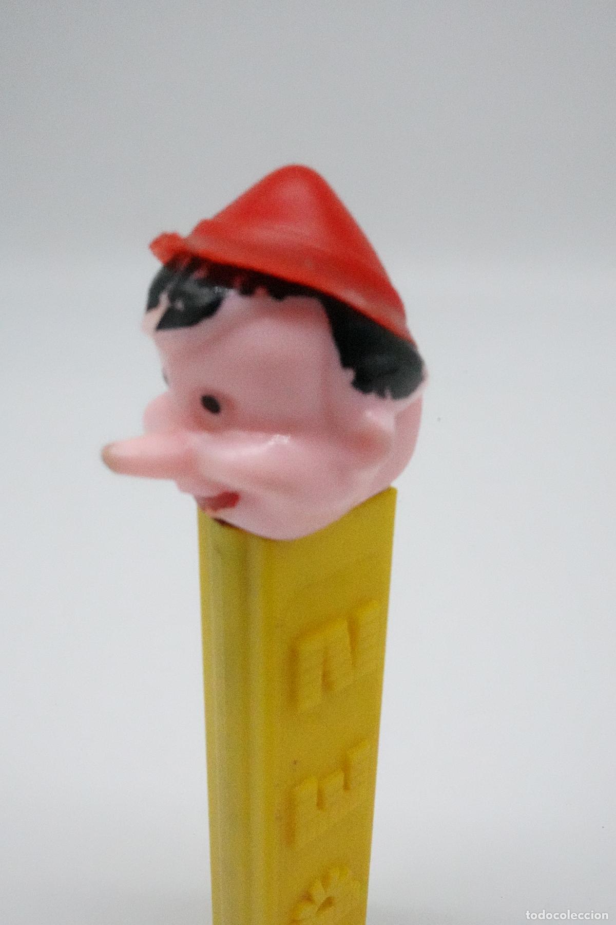 Figure di Gomma e PVC: DISPENSADOR PEZ PINOCHO VINTAGE NO FEET AMARILLO COLECCI&Oacute;N MADE IN AUSTRIA