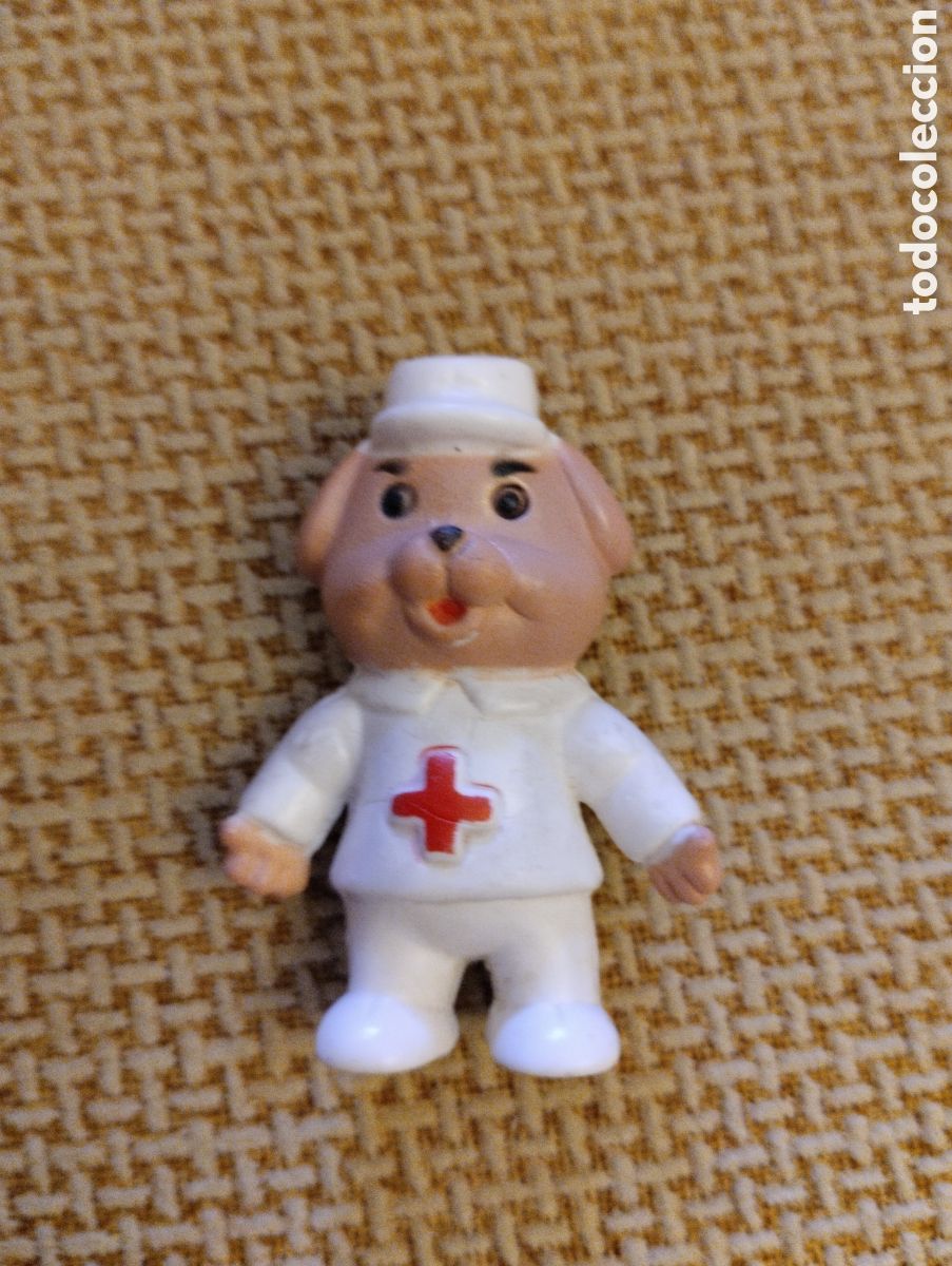 Figuras de goma y PVC: Mu&ntilde;eco goma antiguo Perrito Cruz Roja