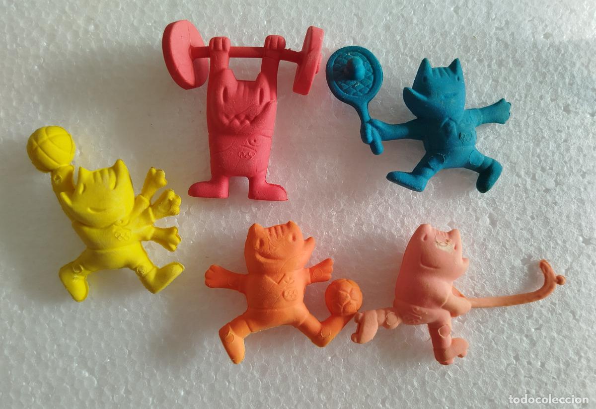 Figuras de goma y PVC: LOTE 5 figuras pvc goma diferentes Cobi Mariscal mascota JJOO Barcelona 1992 Danone
