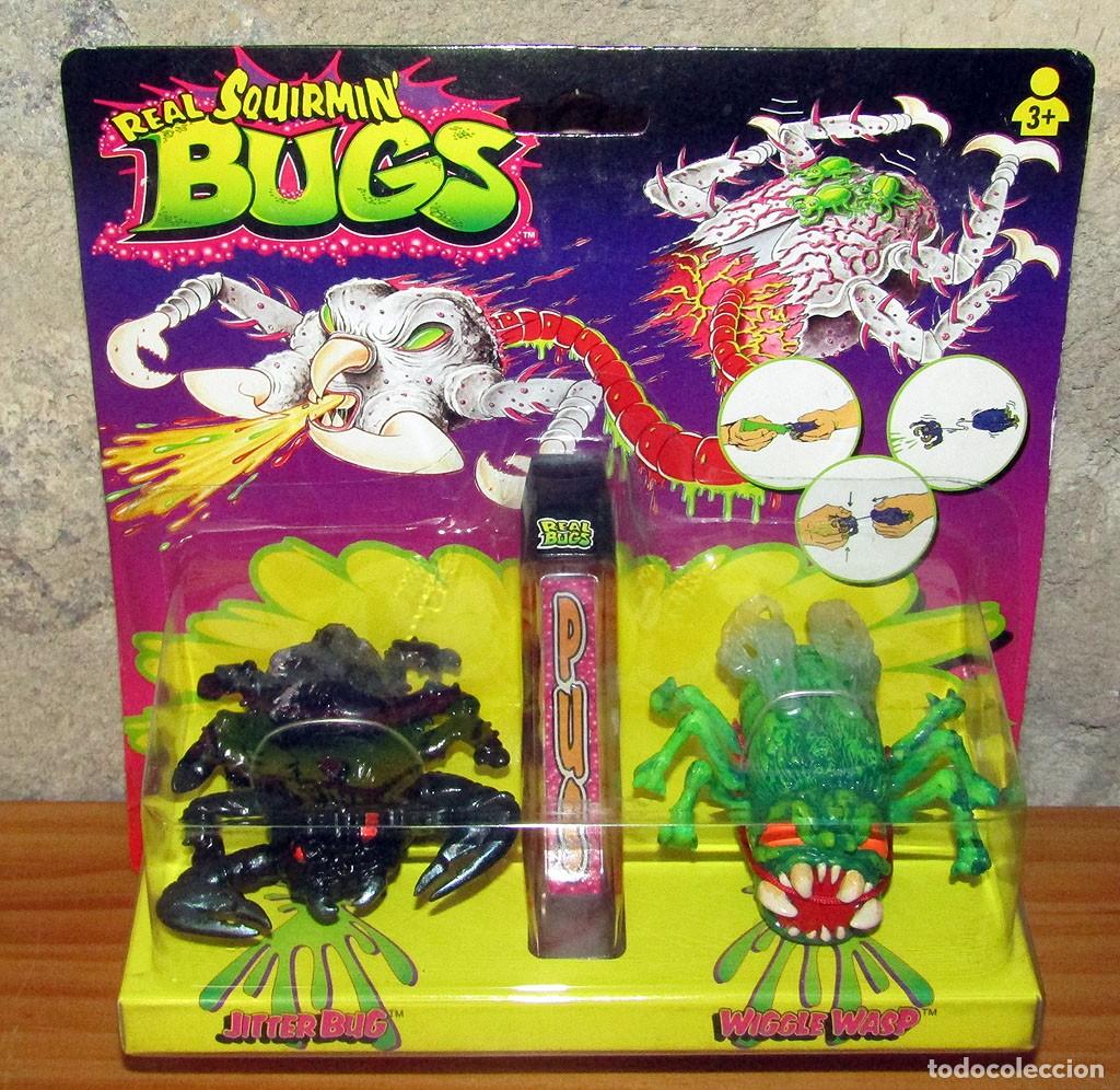 Figuras de goma y PVC: REAL SQUIRMAN BUGS: JITTER BUG Y WIGGLE WASP - TYCO - BLISTER NUEVO, NUNCA ABIERTO - NRFB