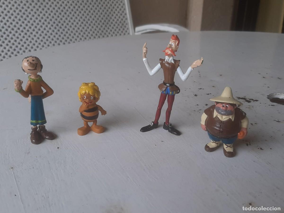 Figuras de goma y PVC: Lote 4 figuras PVC Don Quijote Sancho Panza La abeja Maya y Olivia a&ntilde;os 70 Eura Spain (Espa&ntilde;a)