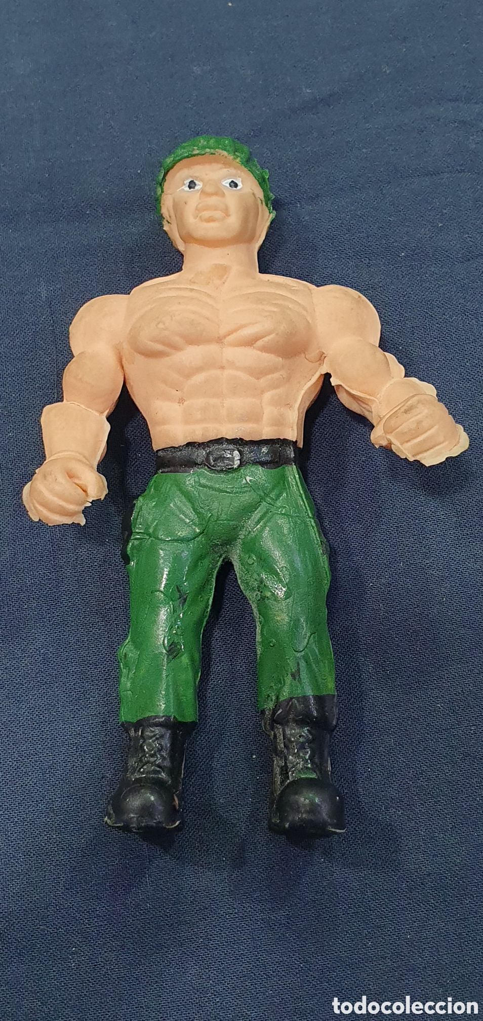 Gummi- und PVC-Figuren: Figura Bootleg a&ntilde;os 80 soldado de goma. Rambo. (L134)