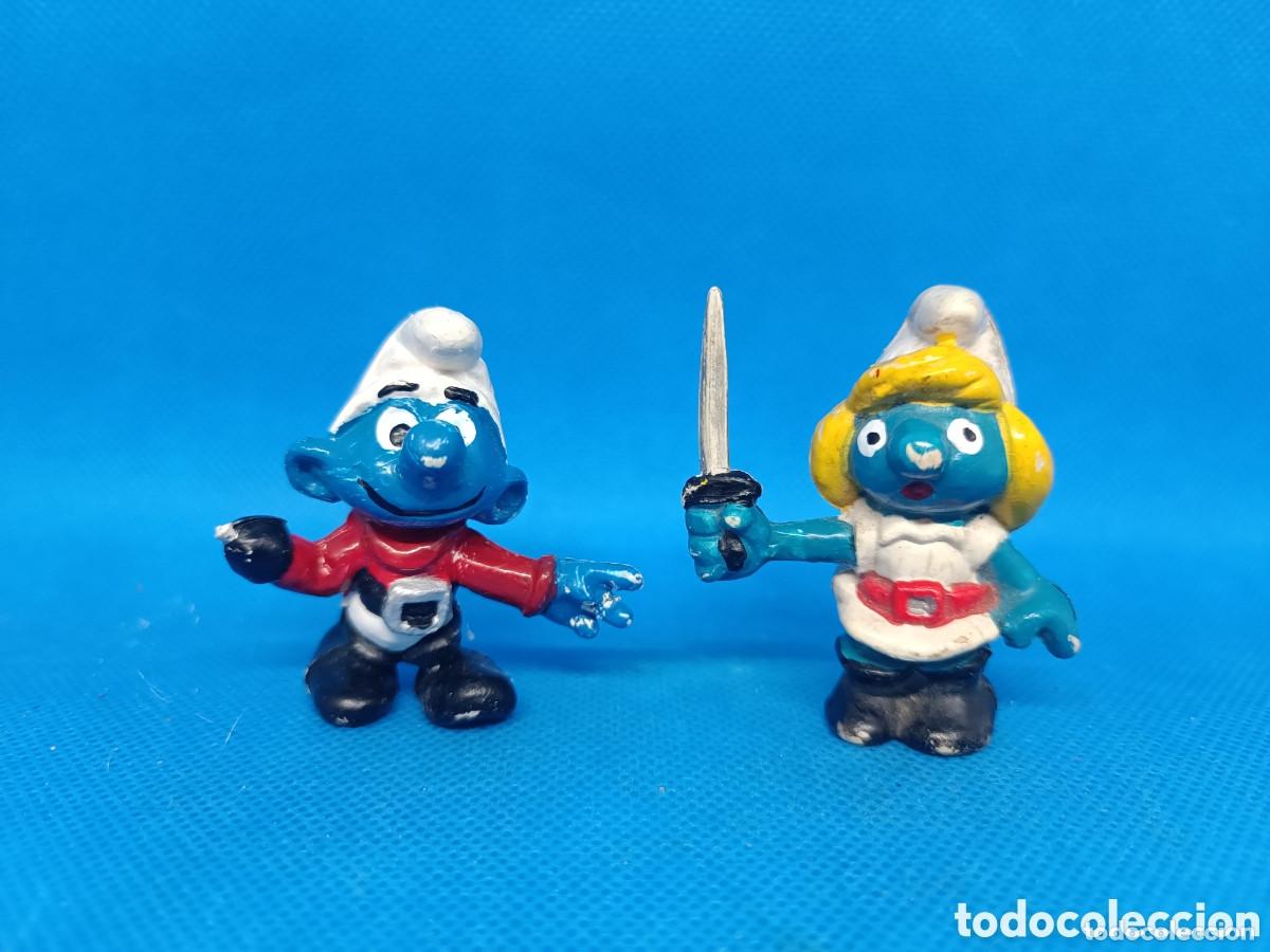 Figurines en Caoutchouc et PVC: Figuras PVC Pitufos Piratas Bootleg falsas puede que no toxico made in Spain Los pitufos