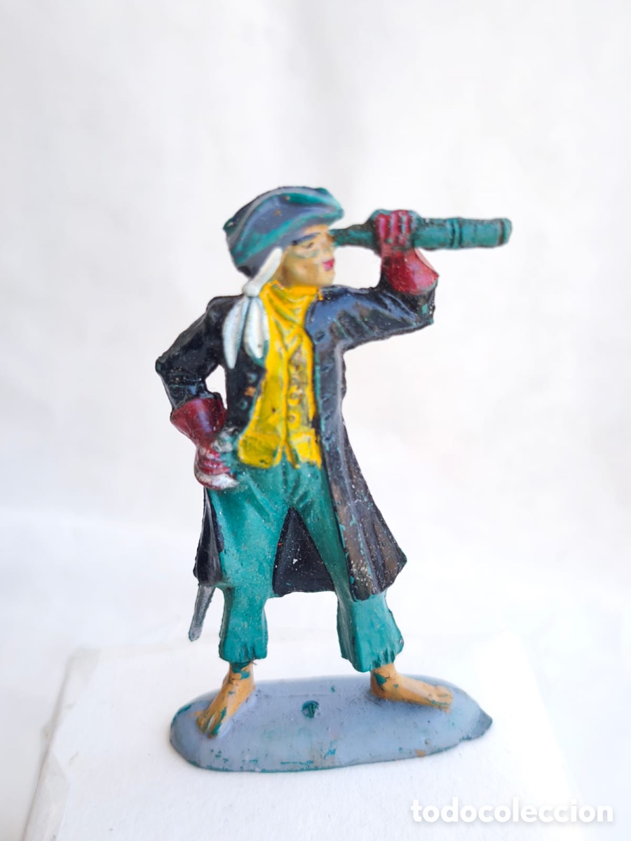 Figuras de goma y PVC: Figura Pirata con catalejo - Pech Hnos / Jecsan (A&ntilde;os 50/60) - Vintage