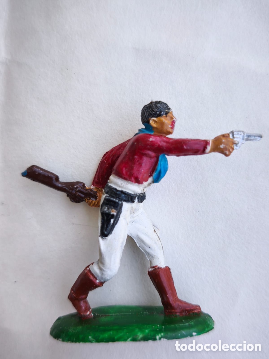 Figuras de goma y PVC: Figura Cazador / Trampero con pistola - Pech Hermanos (A&ntilde;os 50/60)
