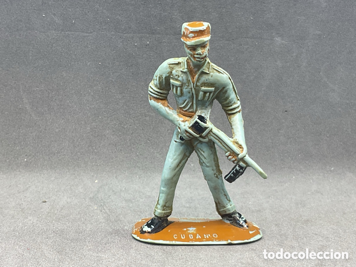 Figuras de goma y PVC: Antigua Figura en Pl&aacute;stico de Comansi. Serie Soldados del Mundo. Soldado Cubano Ref 1029