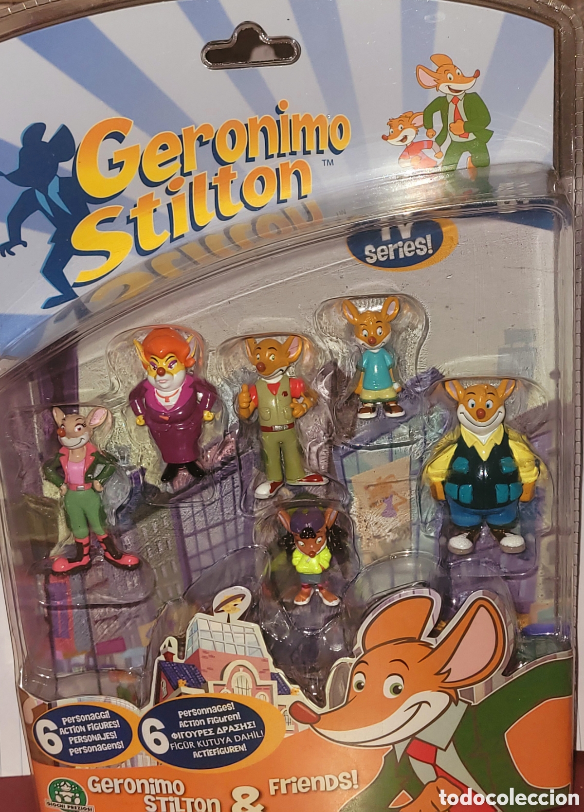 Figuras de goma y PVC: Bonito lote completo 6 figuras pvc goma Geronimo Stilton envase nuevo Giochi Preziosi