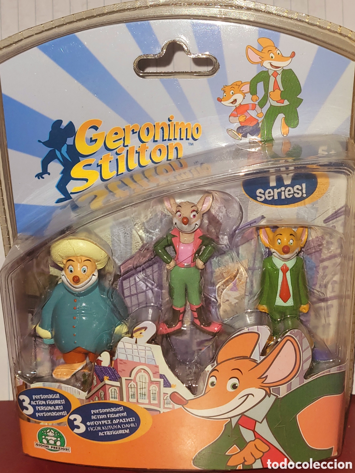 Figuras de goma y PVC: Bonito lote completo 3 figuras pvc goma serie Geronimo Stilton marca Giochi Preziosi