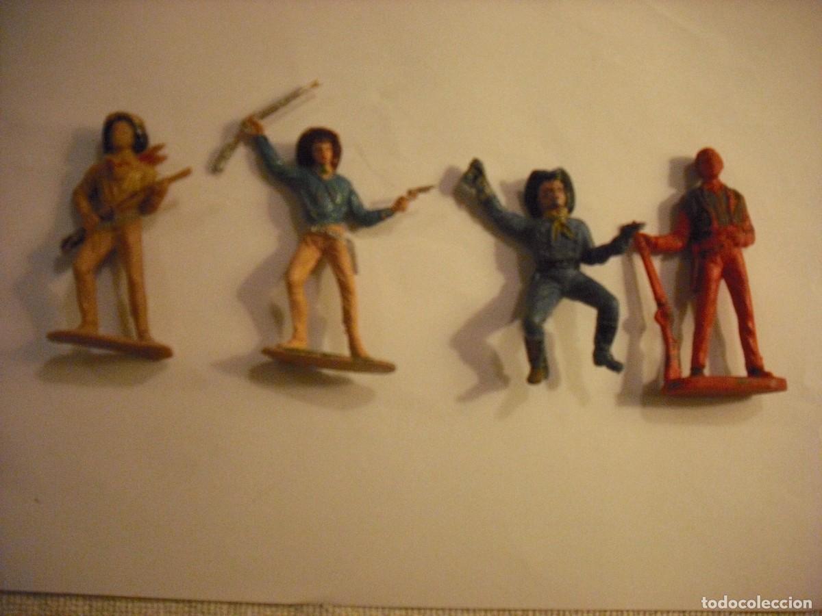 Figure di Gomma e PVC: ANTIGUO LOTE DE 4 FIGURAS DEL OESTE ( REAMSA, JECSAN , PECH ? ) PVC