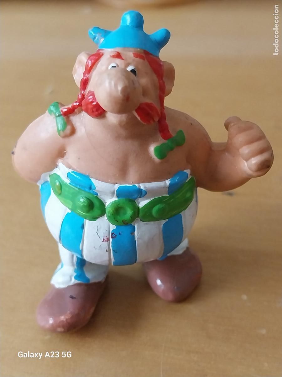 Figuras de goma y PVC: OBELIX COMPI DE ASTERIX GOMA FIGURA 6.5CMS JUGADO PINTADO A MANO SIN MARCA