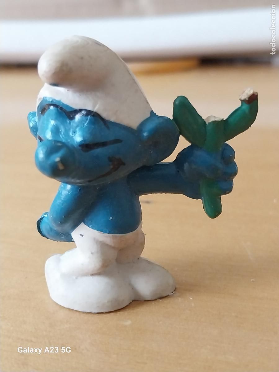 Figuras de goma y PVC: PITUFO FLOR DESPERFECTO FIGURA 4.5CMS ALTO SIN MARCA