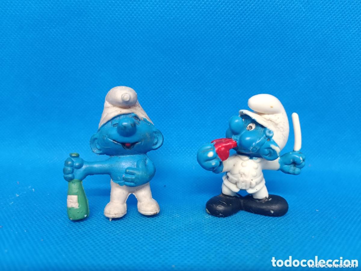 Figuras de Borracha e PVC: Figuras PVC Pitufos Lote 4 Bootleg falsas puede que no toxico made in Spain Los pitufos