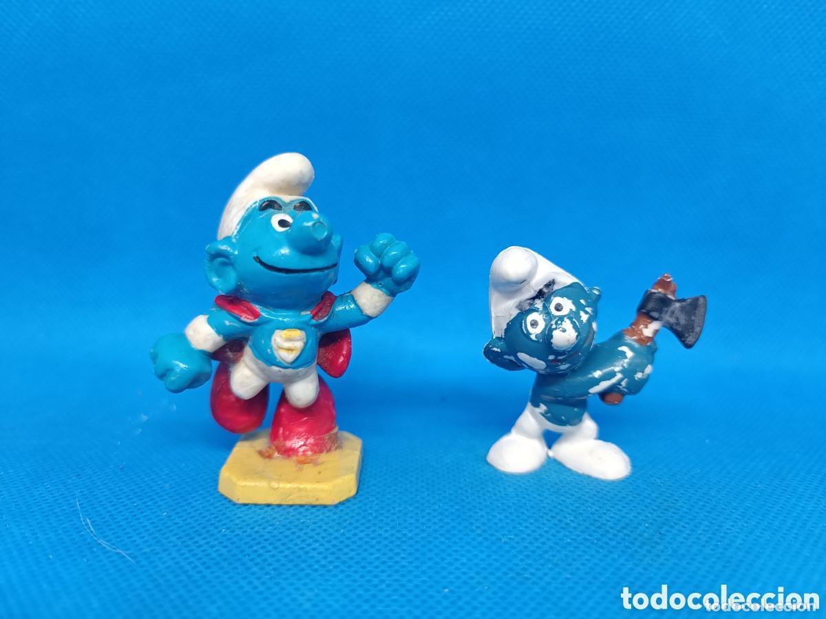 Figure di Gomma e PVC: Figuras PVC Pitufos Lote 8 Bootleg falsas puede que no toxico made in Spain Los pitufos