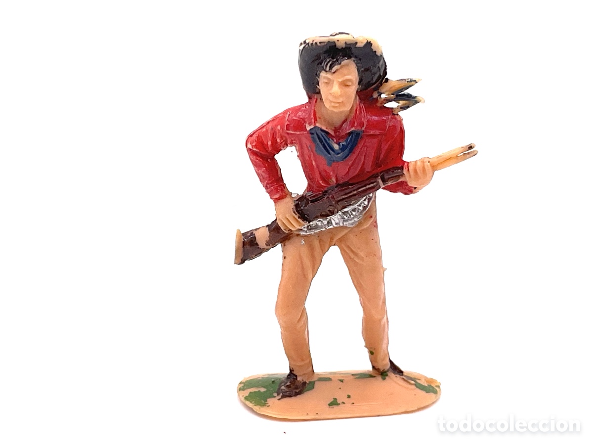 Figuras de goma y PVC: Antigua Figura del Oeste en Pl&aacute;stico. Cowboy de Jecsan . A&ntilde;os 70.