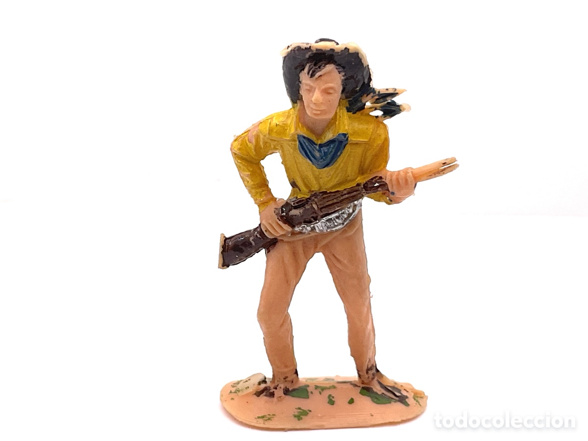 Figuras de goma y PVC: Antigua Figura del Oeste en Pl&aacute;stico. Cowboy de Jecsan . A&ntilde;os 70.