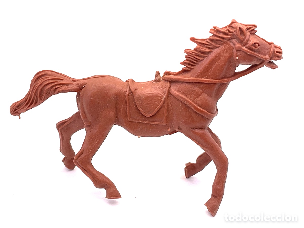 Figuras de goma y PVC: Antigua Figura del Oeste en Pl&aacute;stico. Caballo Cowboy de Jecsan.