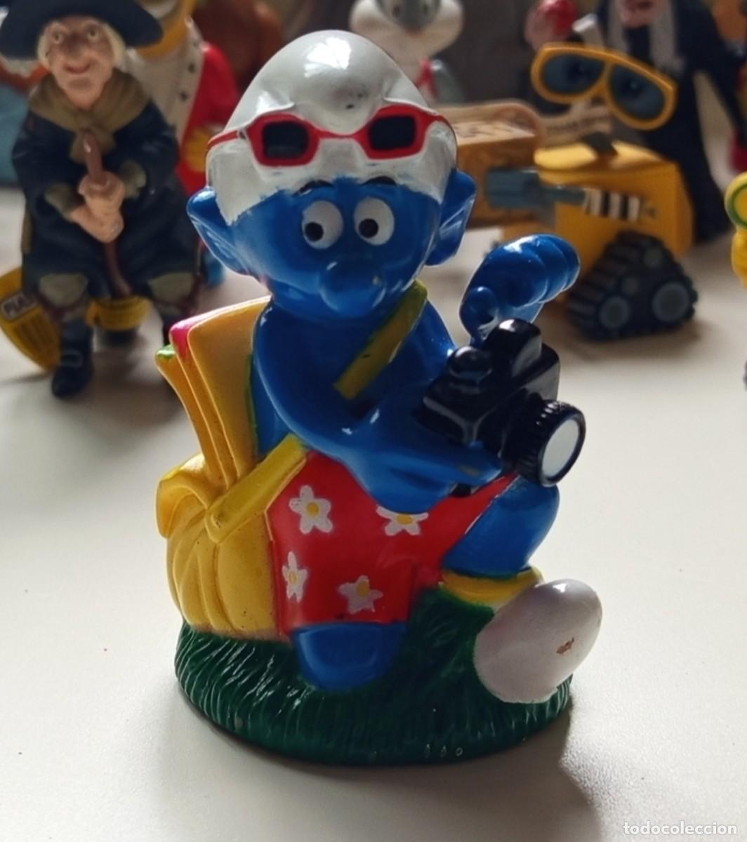 Figuras de goma y PVC: PITUFO TURISTA CON C&Aacute;MARA, BIP HOLLAND, A&Ntilde;O 1996, LICENCIA PEYO, MUY RARO Y DIF&Iacute;CIL.