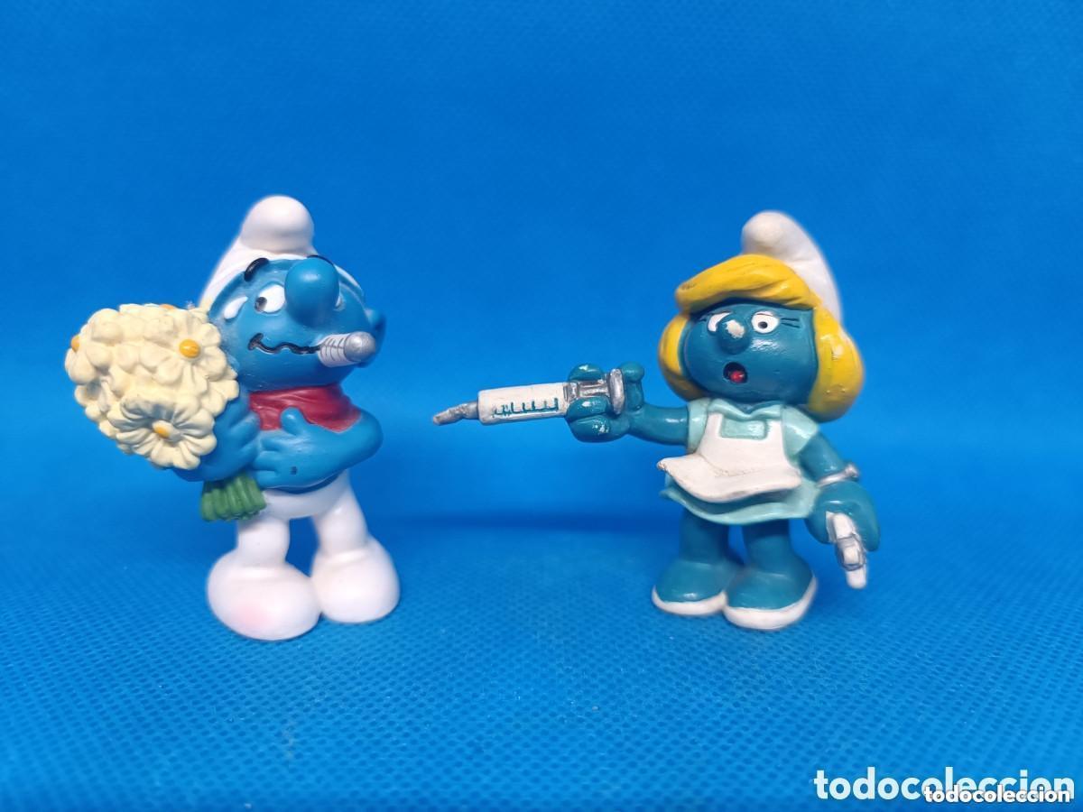 Figuras de Borracha e PVC: Figuras PVC Pitufos Lote 4 Schleich