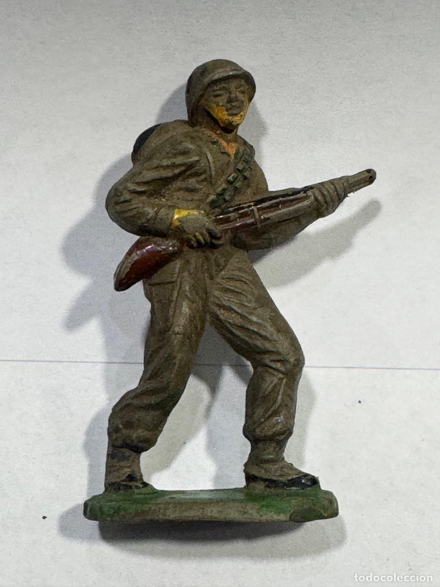 Figuras de goma y PVC: FIGURA SOLDADO AMERICANO DE GOMA JECSAN ORIGINAL DE &Eacute;POCA (G)
