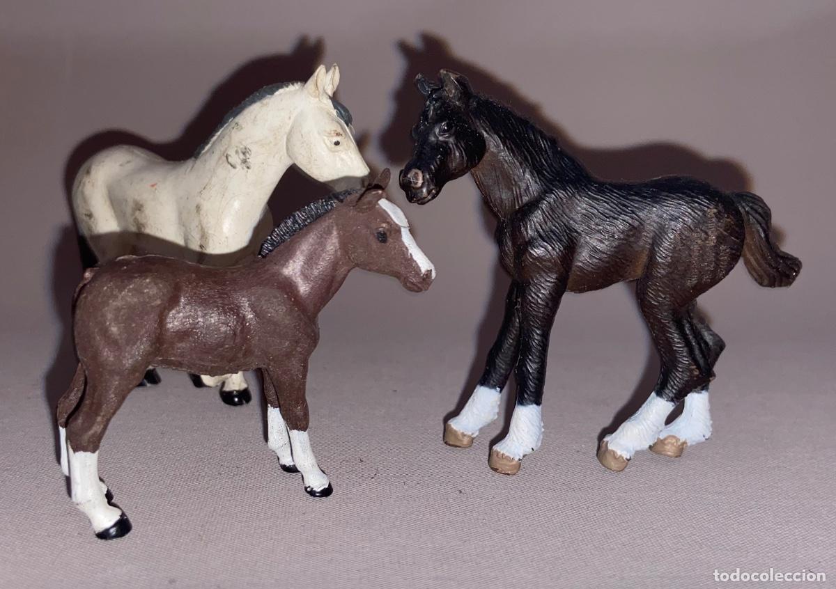 Figuras de goma y PVC: MAGN&Iacute;FICO LOTE 3 FIGURAS DE PVC &ldquo; CABALLOS &ldquo; SERIE ANIMALES - SCHLEICH
