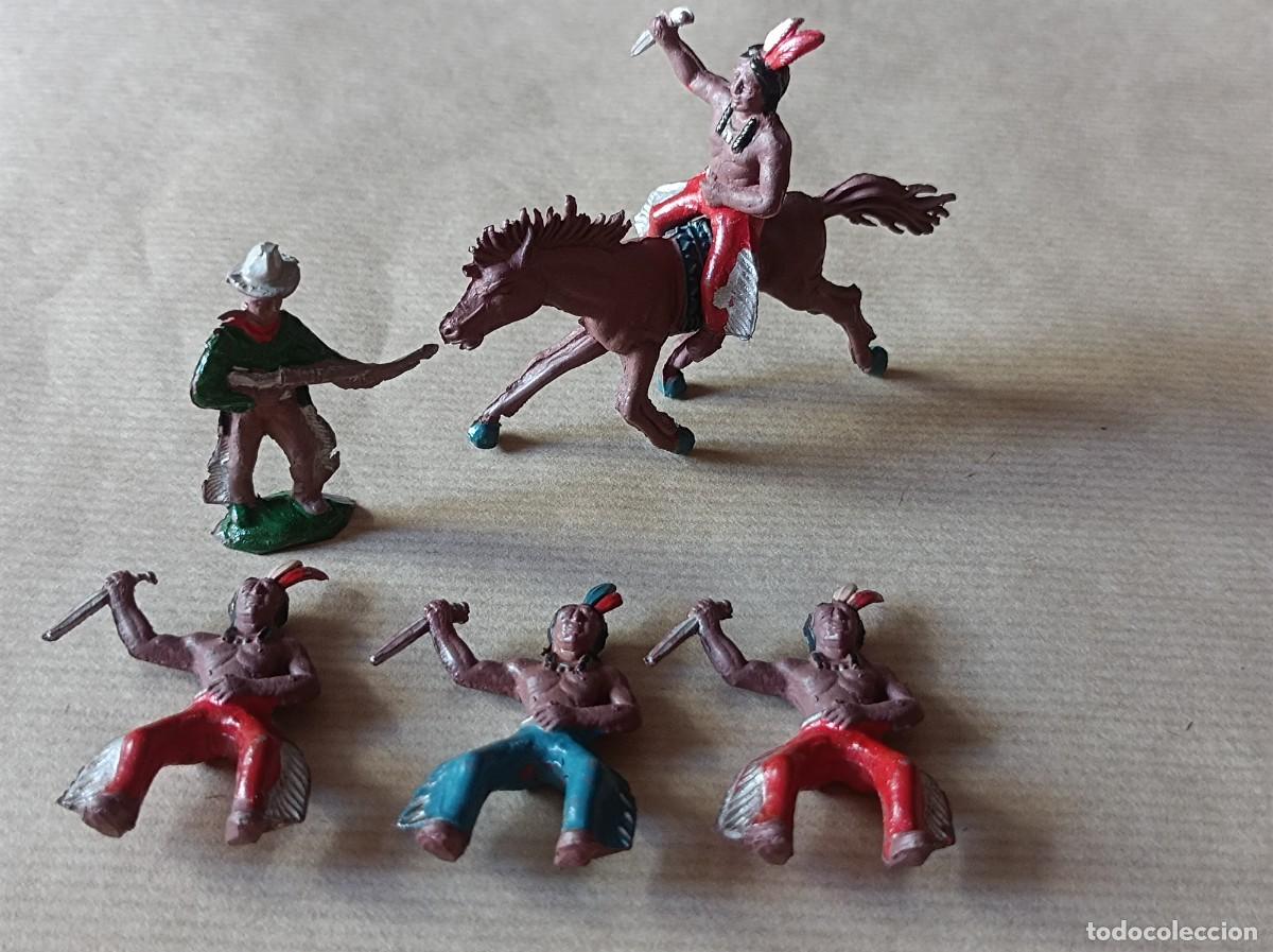 Figuras de goma y PVC: VAQUERO INDIO CABALLO DE GOMA FABRICANTE LAFREDO