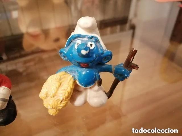 Figuras de goma y PVC: 2 PITUFOS, ANTIGUOS, PEYO - Foto 3