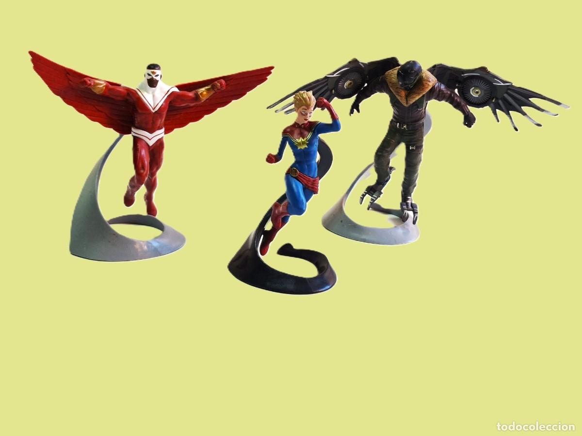 Rubber and PVC Figures: LOTE DE FIGURAS MARVEL: FALCON,CAPITANA MARVEL Y EL BUITRE