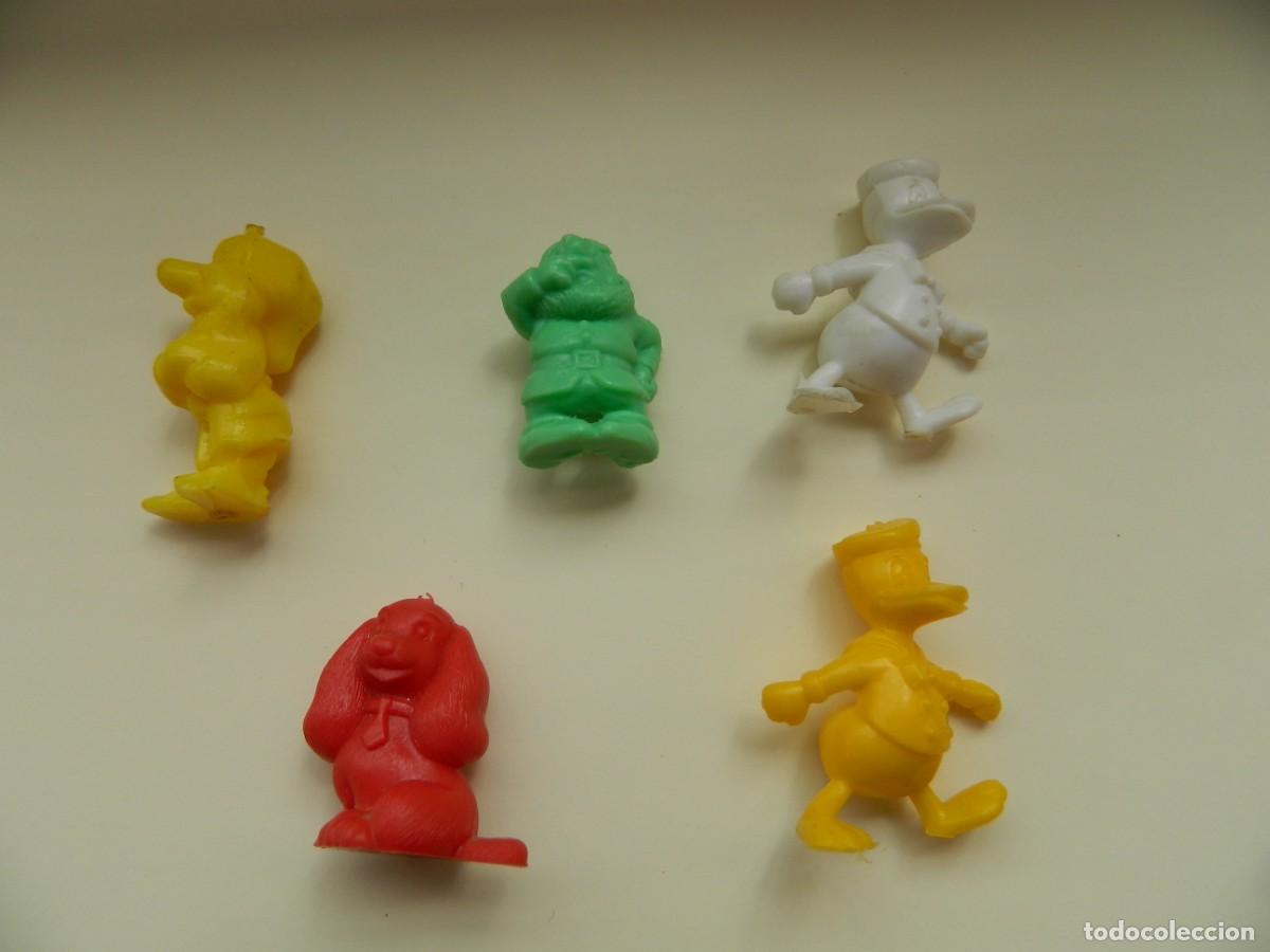 Figuras de goma y PVC: 5 FIGURAS MONOCROMATICAS - RARAS