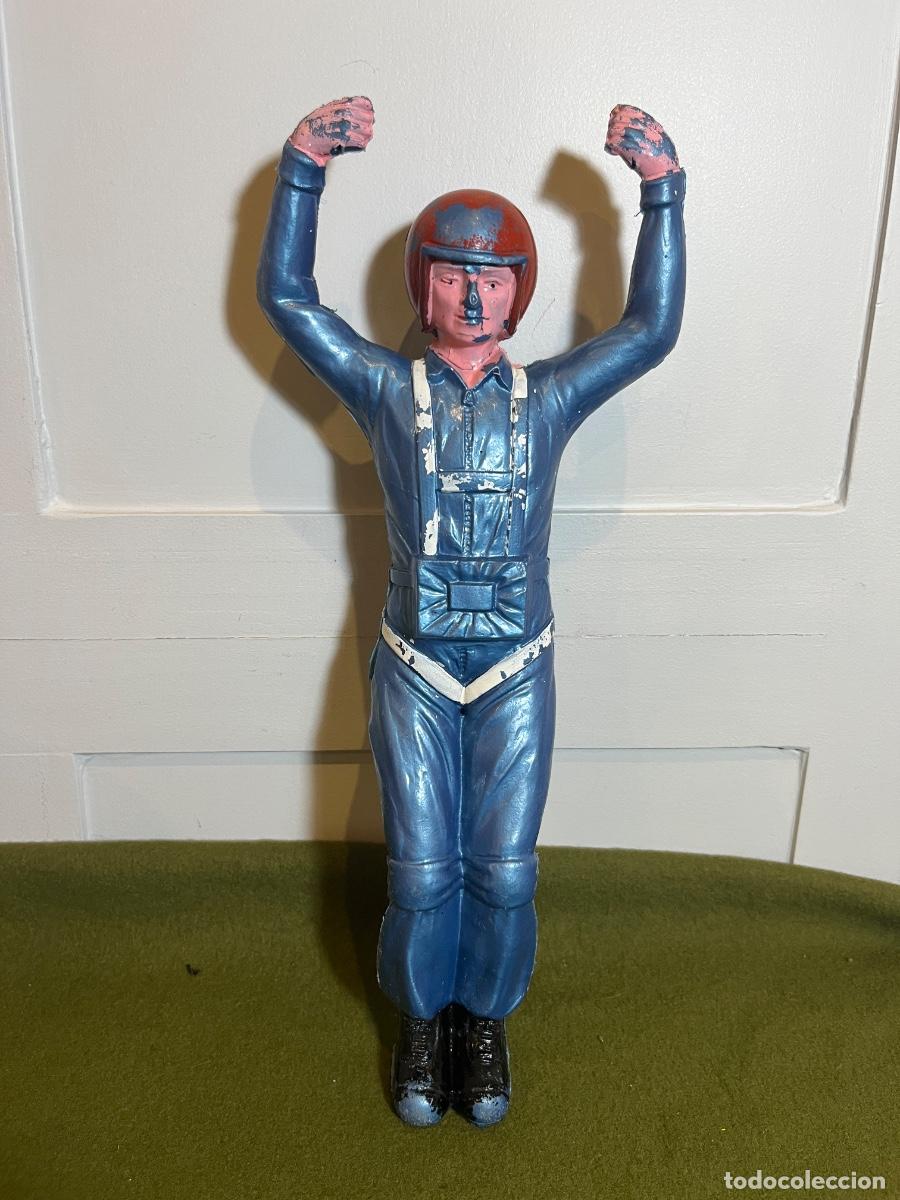 Rubber and PVC Figures: Antiguo mu&ntilde;eco paracaidista de pl&aacute;stico soplado 31,5 cm &ndash; Juguete de quiosco a&ntilde;os 60/70 &ndash; Vintage