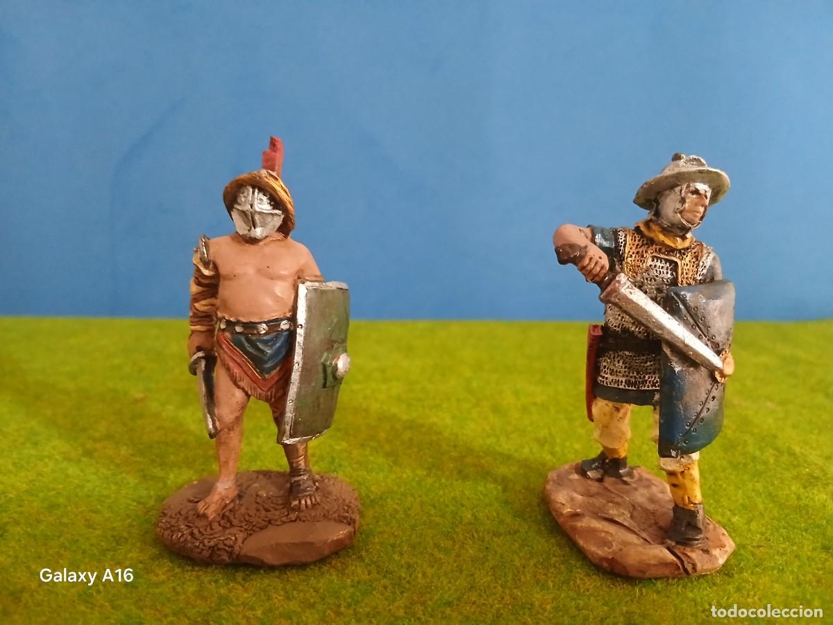 Figuras de Borracha e PVC: SOLDADOS DE PLASTICO GLADIADORES RESINA COMO NUEVOS 2