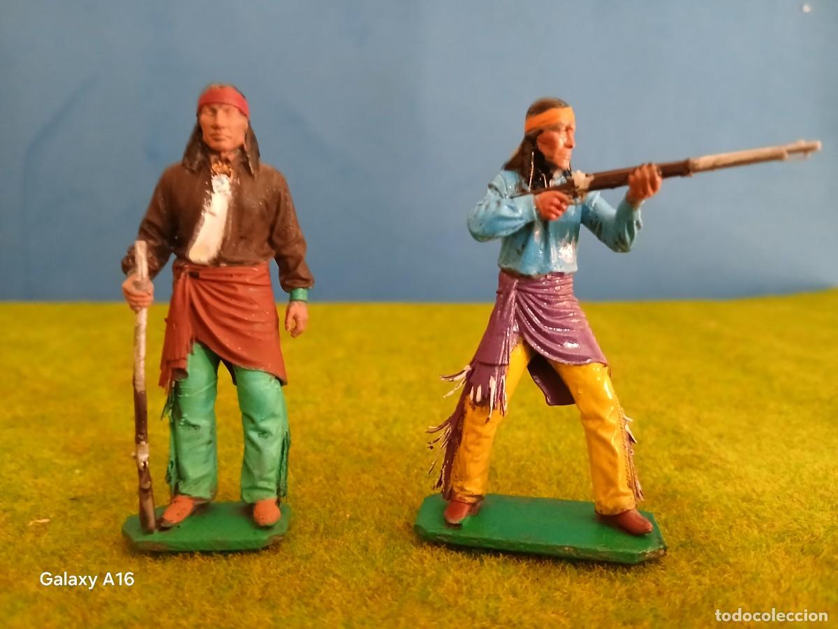 Figurines en Caoutchouc et PVC: SOLDADOS DE PLASTICO INDIOS 3D NUEVOS 6,5 cm 2