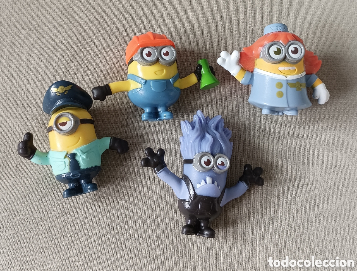 Figuras de goma y PVC: Lote de 4 figuras MINIONS - McDonald's Happy Meal. Buen estado.