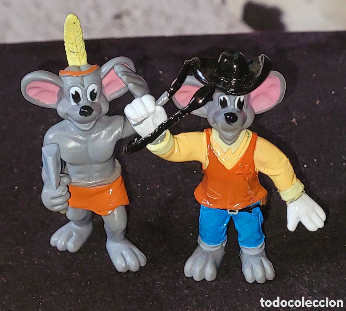 Figuras de goma y PVC: Bonito lote de 2 figuras pvc goma del parque de atracciones Julianatoren Holanda