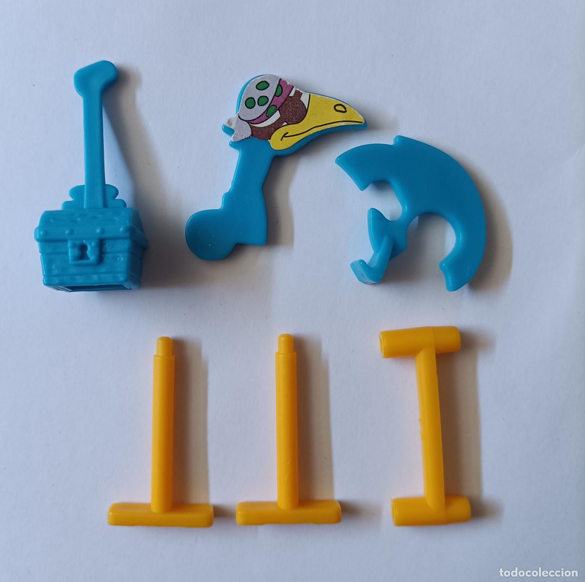 Figuras de goma Kinder: piezas de pajaro pelicano equilibrista kinder antiguo montable secundario desmontable marinero k 98