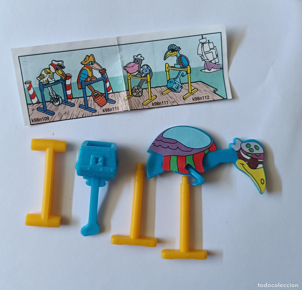 Figuras de goma Kinder: piezas de pajaro pelicano equilibrista kinder antiguo montable secundario desmontable marinero k 98