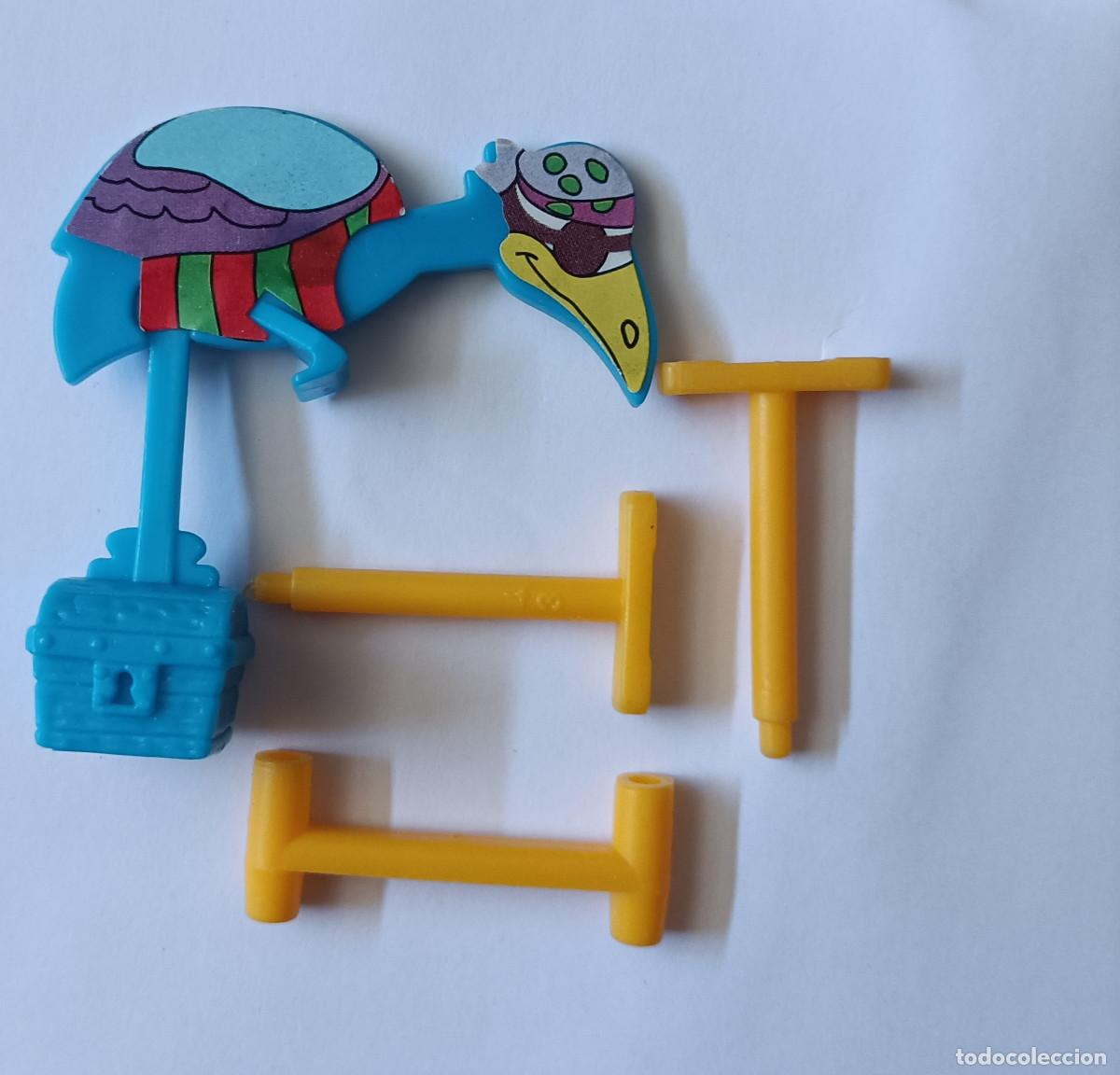Figuras de goma Kinder: piezas de pajaro pirata equilibrista kinder antiguo montable secundario desmontable marinero k 98