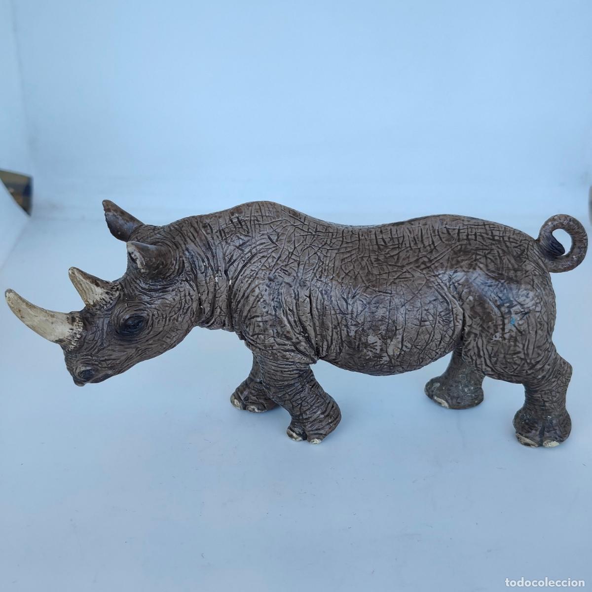 Figuras de goma y PVC: JUGUETE DE GOMA Y PVC ANIMAL SCHLEICH RINOCERONTE 2008