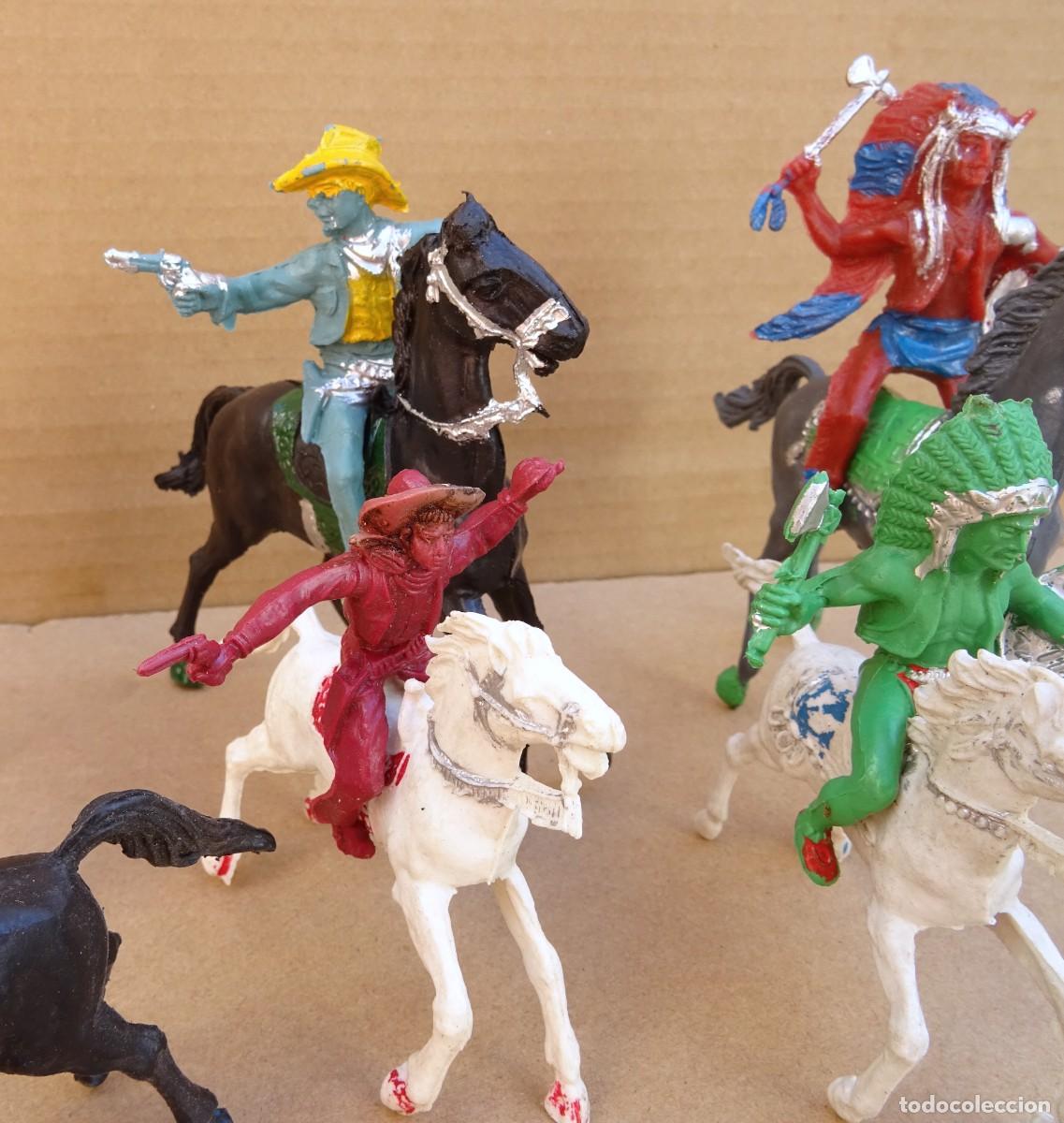 Figuras de goma y PVC: REIGON LOTE DE FIGURAS COWBOYS E INDIOS - Foto 2