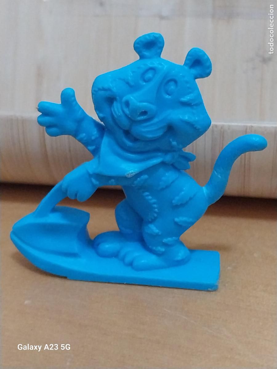 Figuras de goma y PVC: KELLOG&acute;S CEREALES FROSTIES PL&Aacute;STICO AZUL A&Ntilde;OS 90 FIGURA TONY TIGER MOTO ACUATICA 5 CMS ALTO JUGADO