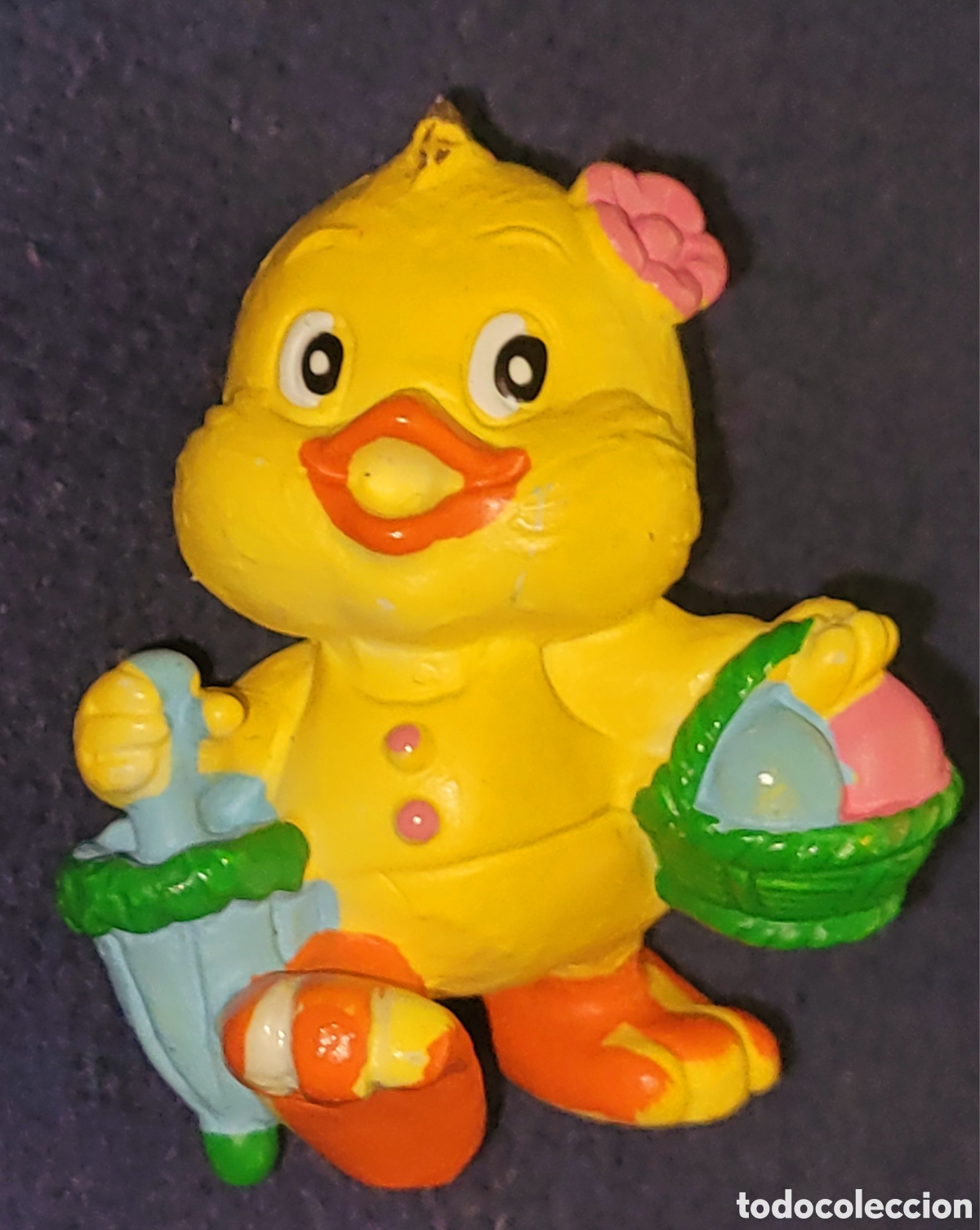 Figuras de goma y PVC: Bonita figura pvc goma de la serie conejos de Pascua H&auml;schen und Entchen marca Maia Borges Portugal
