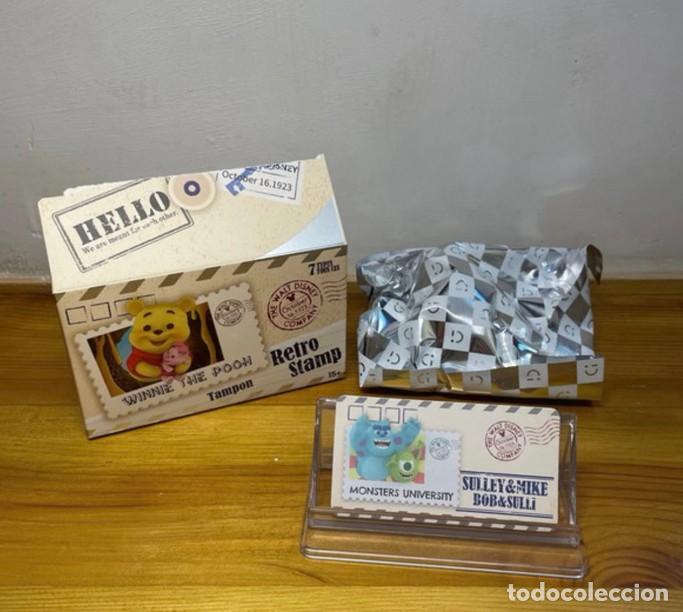 Figuras de goma y PVC: DISNEY 100 RETRO STAMP MONSTERS UNIVERSITY SULLEY MIKE MINISO PRECINTADO