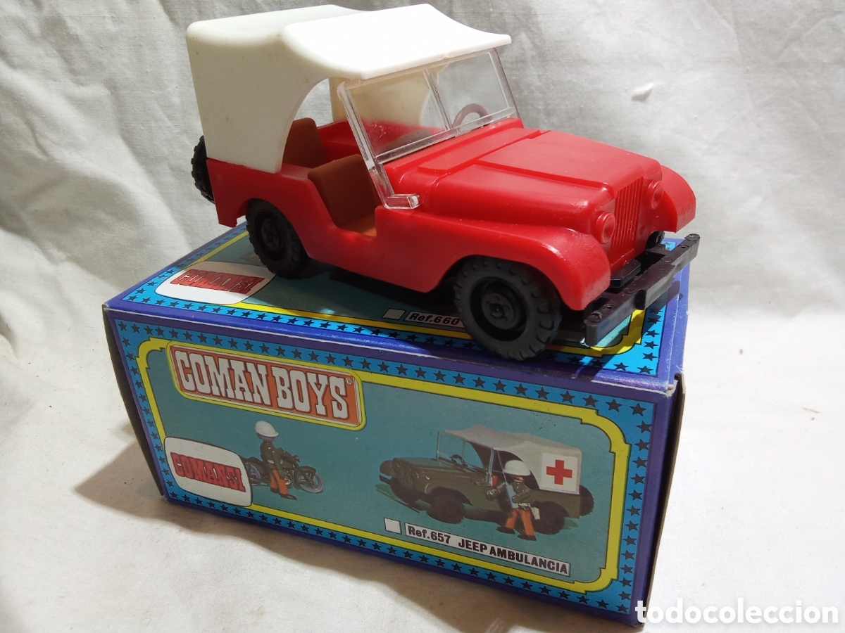 Figuras de goma y PVC: JEEP ONU ROJO REF. 658 DE COMANSI EN CAJA