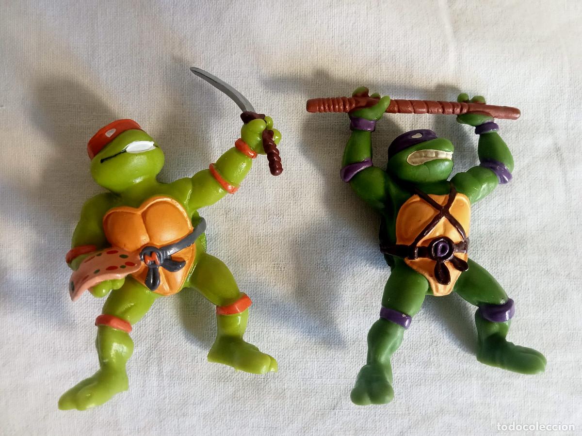 Gummi- und PVC-Figuren: 2 Figuras Tortugas Ninja Mirage Studios Yolanda PVC A&ntilde;os 90 Donatello Michelangelo