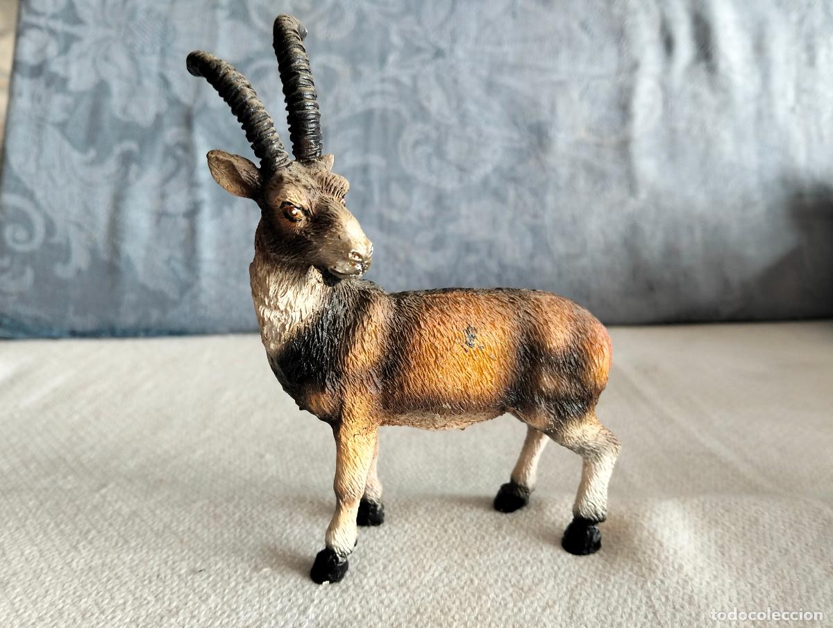 Figuras de goma y PVC: Figura de cabra montesa con cornamenta de plastico duro realista de los a&ntilde;os 80-90