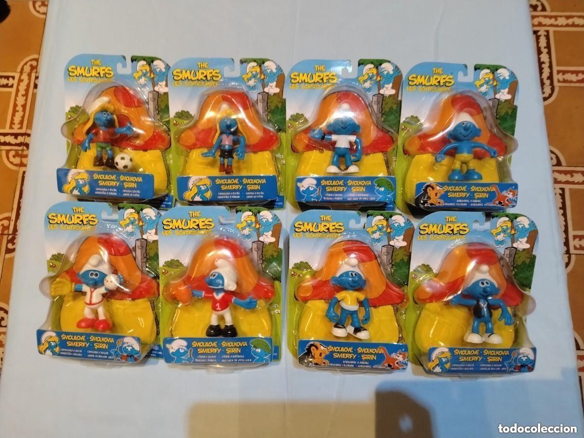 Figuras de goma y PVC: LOTE DE 8 PITUFOS GOMA PVC EN BLISTER, THE SMURFS - LES SCHTROUMPES