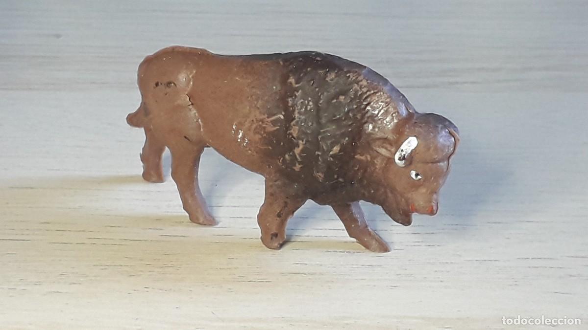 Figuras de goma y PVC: Bisonte, fabricado en goma, promocional jabones Omo Spain tipo Jecsan, original a&ntilde;os 60.